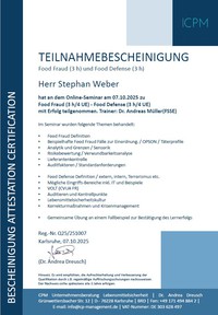 Weiterbildungen - 07.10.2025 Food Fraud + Food Defense